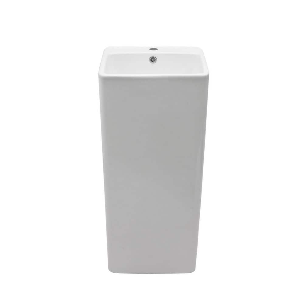 5 in. D x 16 in. W Rectangular Pedestal Bathroom Sink Base in White Ceramic price history on PriceWatchPro
