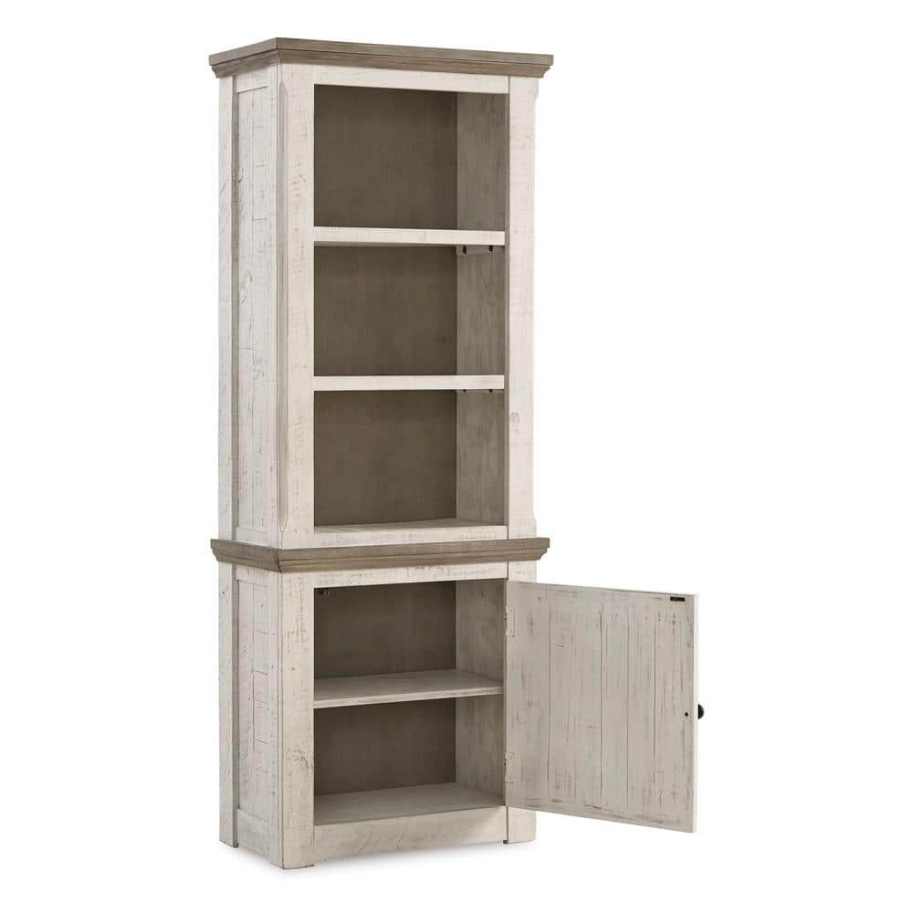 Havalance Weathered Gray & Vintage White Modern Farmhouse Pier Cabinet