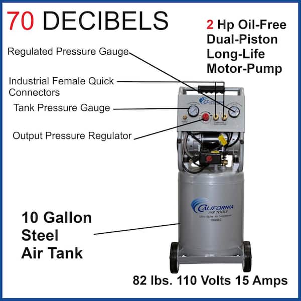 エバニュー California Air Tools 10020 C Ultra Quiet Oil-Free and Powerful Air  Compressor、2 HP