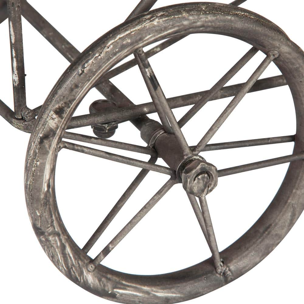 Black Metal Rustic Laundry Basket with Wheels