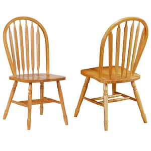 Oak Selections Solid Wood Windsor Arrowback Dining Chairs (Set of 2)
