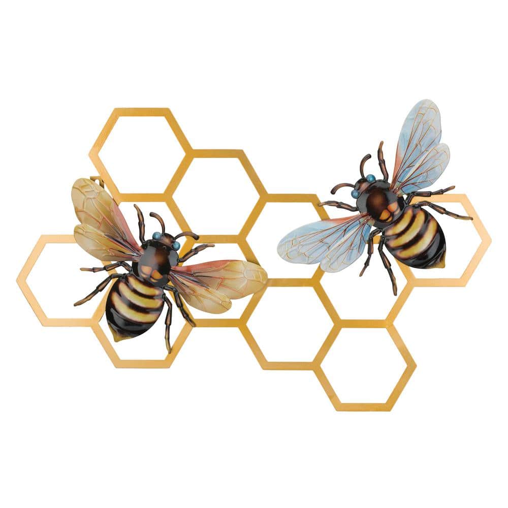 Honey bee metal art wind spinner, honey bee decor, gift for
