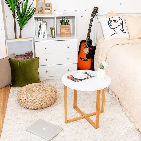 Small Corner Table for Small Spaces - Corner Tables for Living Room - Corner End