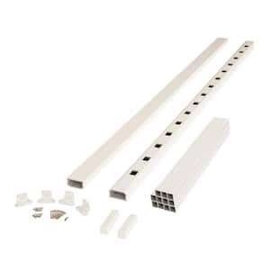 BRIO 42 in. x 96 in. (Actual: 42 in. x 94 in.) White PVC Composite Stair Railing Kit w/Square Composite Balusters