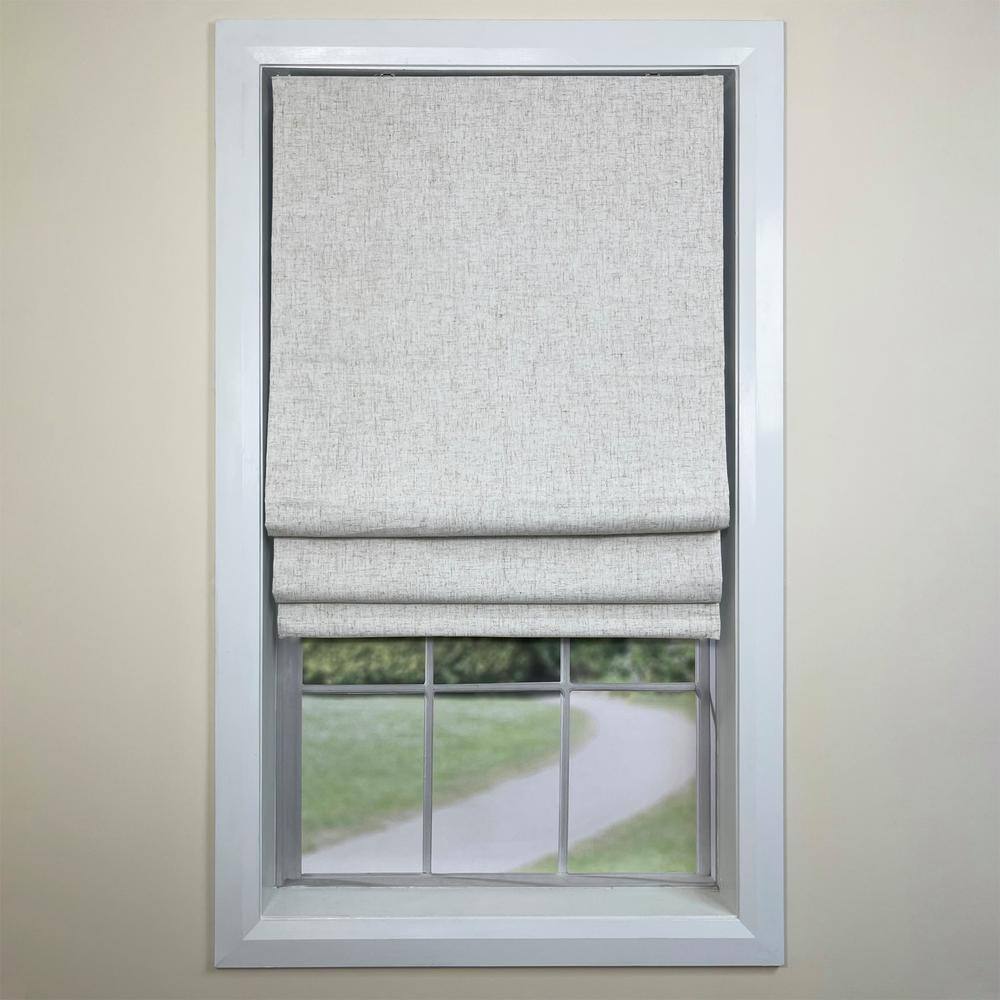 Augustus 63" x 40" Cordless Roman Blackout Faux Linen Shade