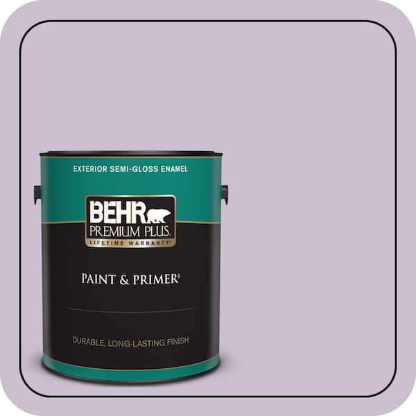 BEHR PREMIUM PLUS 1 gal. #S100-2 Romantic Poetry Semi-Gloss Enamel Exterior Paint & Primer