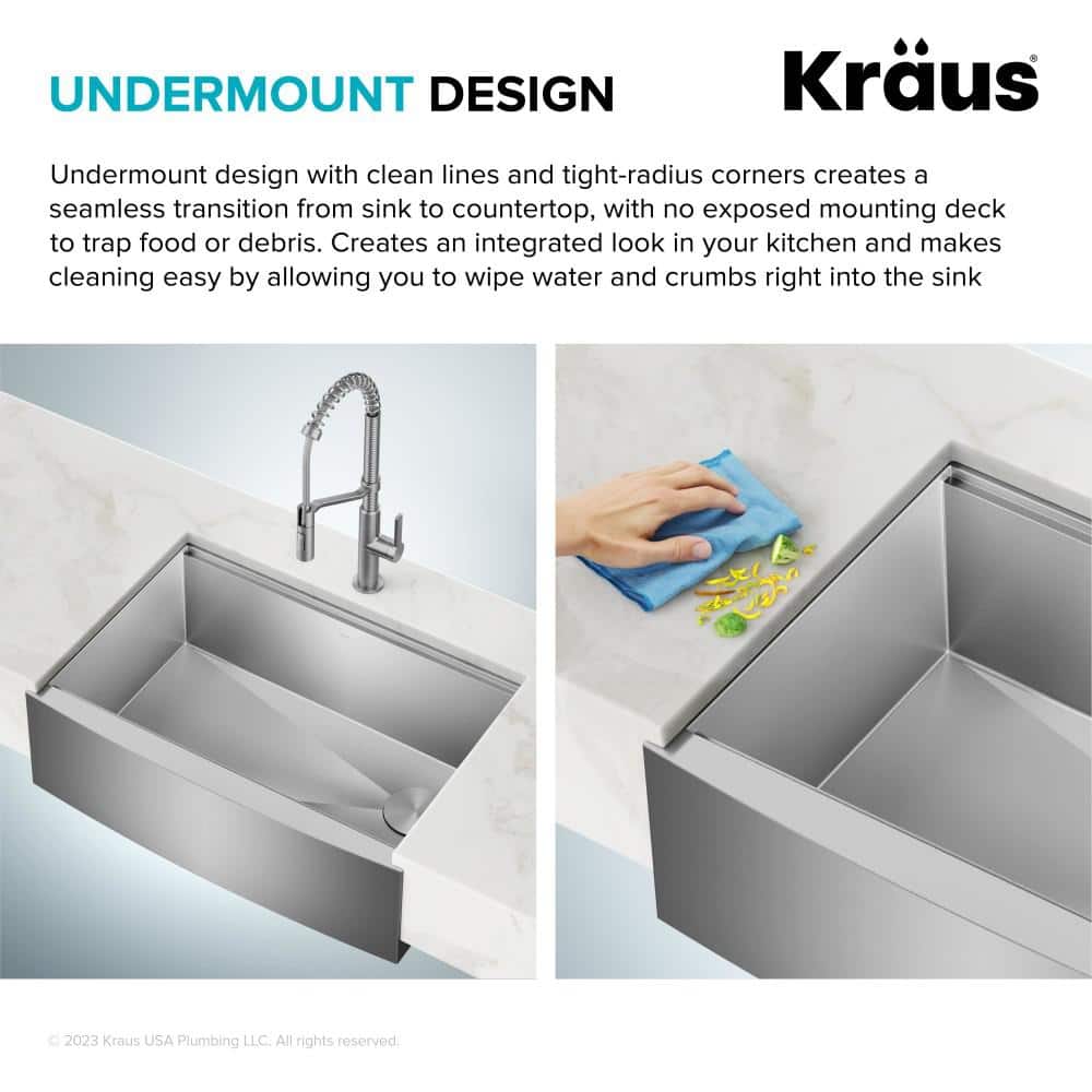 Kore 30-Inch Stainless Steel Farmhouse Workstation Sink with Accessories