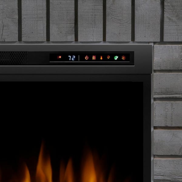 Dimplex Royce 52 in. Mantel in Smoke Stak Grey with 28 in. Electric  Fireplace with Logs GDS28L8-1924SK - The Home Depot