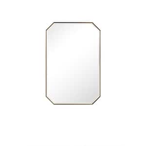 Rohe 24 in. W x 36 in. H Rectangular Framed Wall Mount Bathroom Vanity Mirror in Champagne Brass