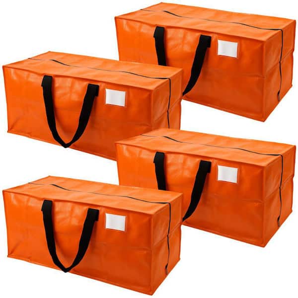 20 Gal. Heavy-Duty Moving and Storage Bag Orange Polypropylene (4-Pack)