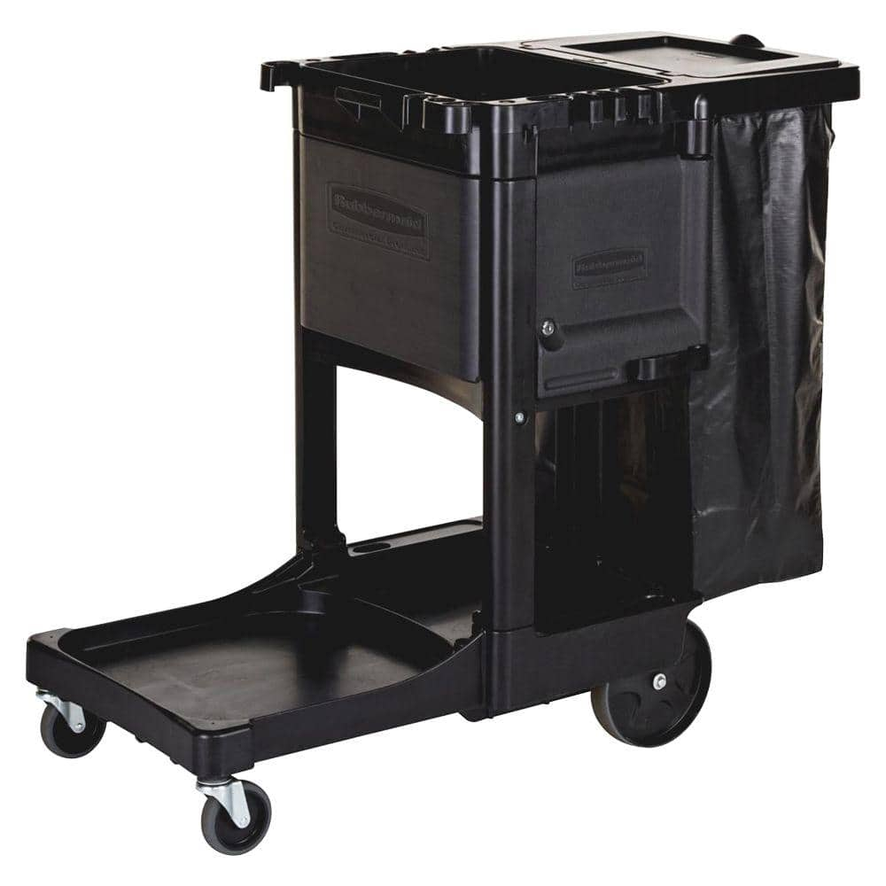 Rubbermaid 21.8 in. x 46 in. x 38 in. Executive Janitor Cleaning Cart