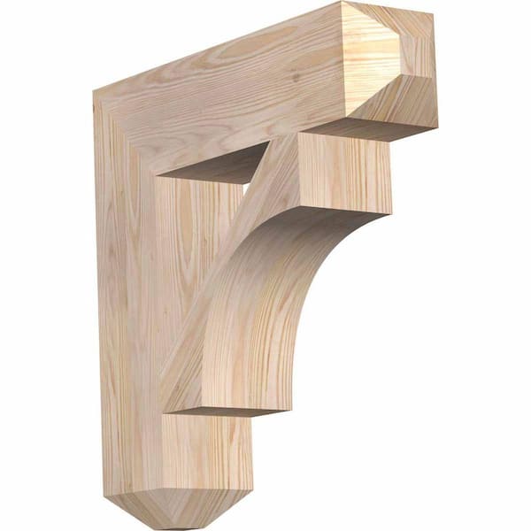 Ekena Millwork 5.5 in. x 24 in. x 24 in. Douglas Fir Westlake Craftsman Smooth Bracket