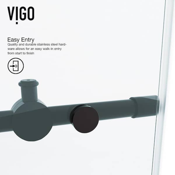 VIGO Elan 60 to 64 in. W x 74 in. H Frameless Sliding Shower