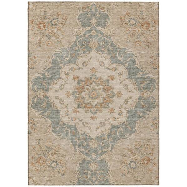 Chantille Machine Washable Indoor/Outdoor Abstract ACN3080 Linen 3 ft. x 5 ft. Area Rug