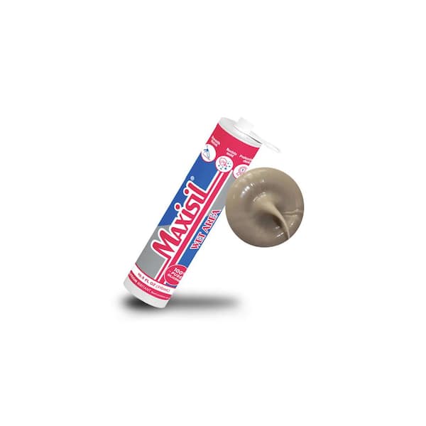 Maxisil 10.5 oz. Beige/Bisque (Travertine) Standard Tube Kitchen and Bath Silicone Sealant Tube (Each)