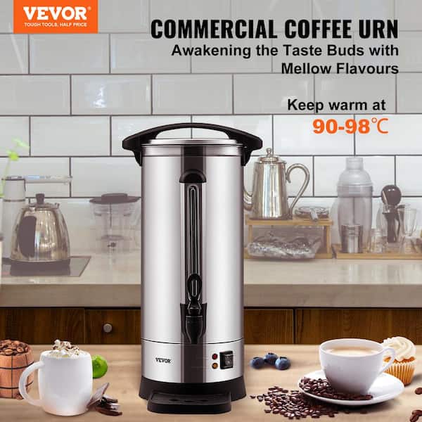 60 Cups Commercial Coffee Maker, Stainless Steel Large Coffee Dispenser for  Quick Brewing, 10 L Home Coffee Pot 