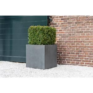 Block Large 20 in. Tall Grey Fiberstone Indoor Outdoor Modern Square Planter