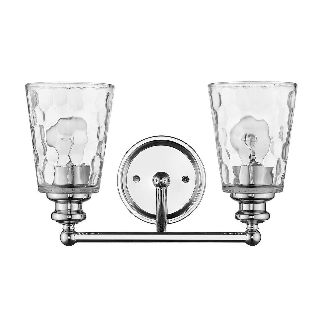 Mae Chrome Cylinder Vanity Light 14.25" Dimmable Fixture