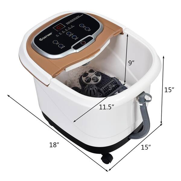 Portable Foot Spa Bath Motorized Massager with Shower-Coffee