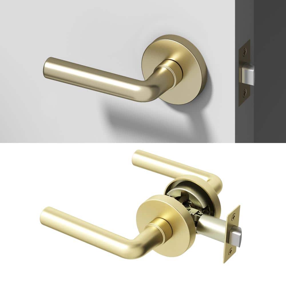 Arc Metal Brushed Champagne Gold Passage Hall/Closet Round Door Handle with Round Rosette price history on PriceWatchPro