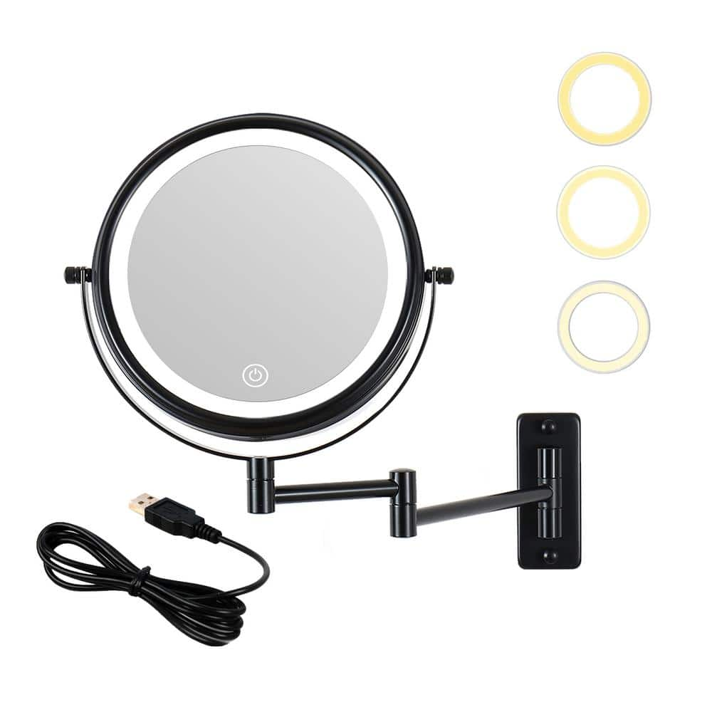 Flynama 8 In W X 119 In H 10x Magnification Round Metal Framed Wall Bathroom Vanity Mirror 4458