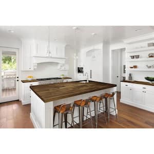6.2 ft. L x 40 in. D, Acacia Butcher Block Island Countertop in Brown with Square Edge