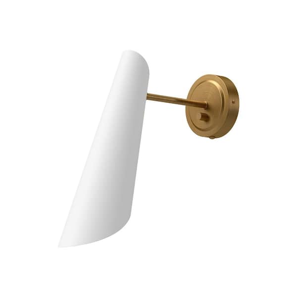 ALORA MOOD Gabriel 5-in 1 Light 60-Watt Aged Gold/White Vanity Light