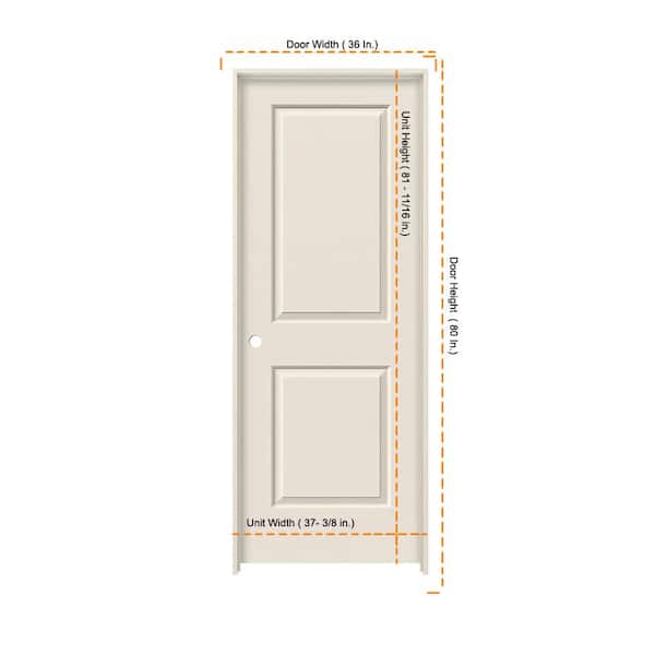 JELD-WEN 36 in. x 80 in. 2 Panel Cambridge Primed Right-Hand