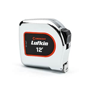 Lufkin 1/2 in. x 12 ft. Chrome Case Yellow Clad Tape Measure