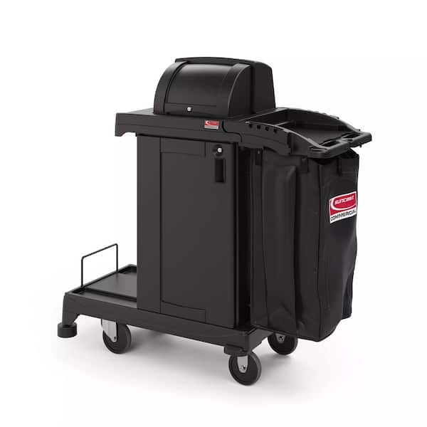 Suncast Commercial Black High-Security Compact Cleaning/Janitorial Cart