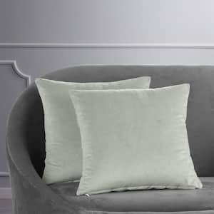 Signature Reflection Grey Velvet Cushion Cover - 18 in. W x 18 in. L (Pair)