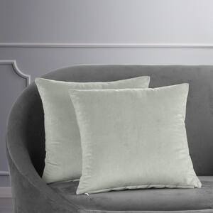 Signature Reflection Grey Gray Velvet Cushion Cover - 18 in. W x 18 in. L (Pair)
