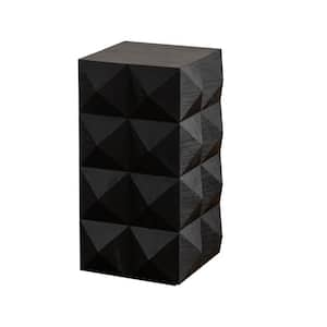 Black MDF Square Outdoor Side Table 1-Piece