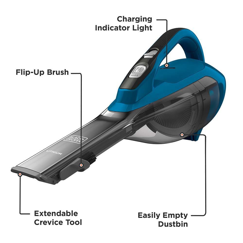 Deep Ocean Blue Cordless Handheld Vacuum with Lithium Battery