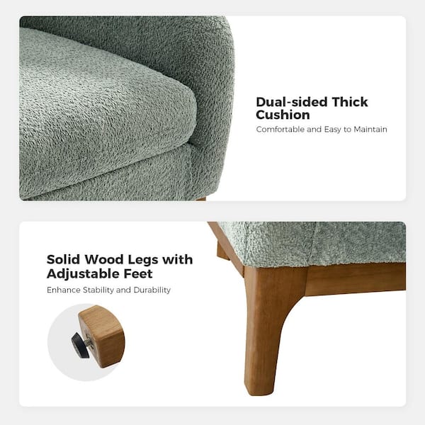 JAYDEN CREATION Cillian Modern Sage Boucle Accent Chair with