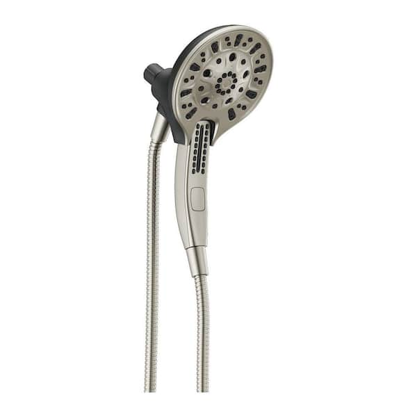 Delta In2ition Two-in-One 5-Spray 6 in. Dual Wall Mount Fixed and Handheld Shower Head in Spotshield Brushed Nickel