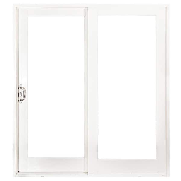 MP Doors 72 in. x 80 in. Woodgrain Interior and Smooth White Exterior Left-Hand Composite Sliding Patio Door