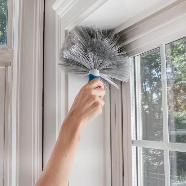 Webster Cobweb Duster, Feather Duster for Home, Extendable Dusters for  Cleaning High Ceiling Fans, Hand Wall Duster, Long and Washable Dust Brush  Gray