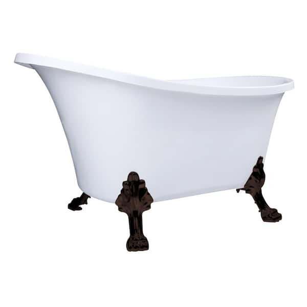 Single Slipper Clawfoot 51 in. x 28 in. Soaking Bathtub in Oil Rubbed Bronze