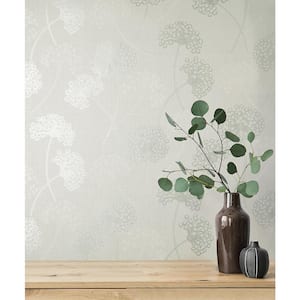 Grace Dove Floral Metallic Non-pasted Paper Wallpaper
