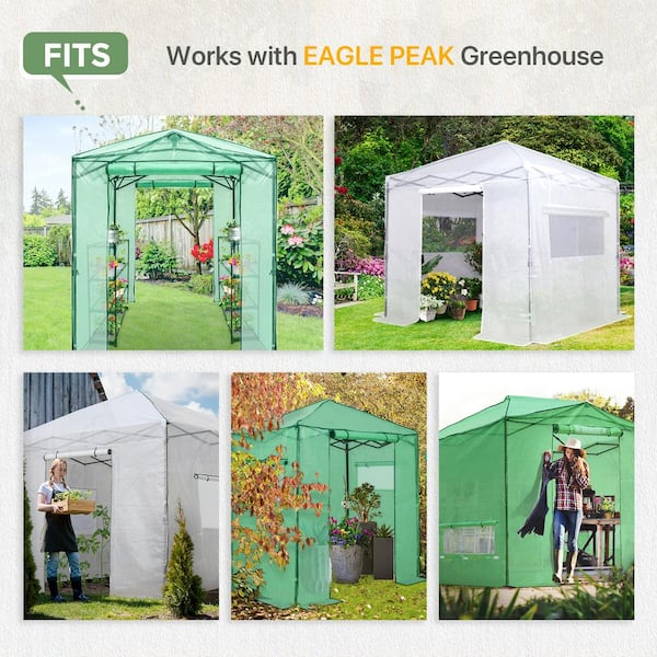 EAGLE PEAK Greenhouse Shelving Staging Double 4 Tier, Outdoor / Indoor