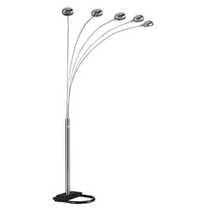 84 in. H Satin Nickel 5-Arms Arch Floor Lamp