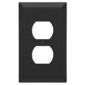 Metallic 1 Gang Duplex Steel Wall Plate - Black