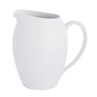 BEE & WILLOW Milbrook Large 60 Fl. Oz. Stoneware Serving Pitcher in  Off-White 985121033M - The Home Depot