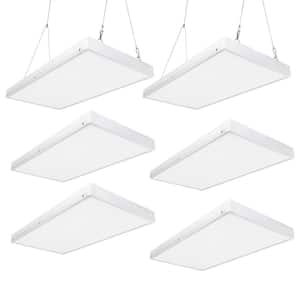 2ft 400-Watt-Equivalent Integrated LED White High Bay Light 5000K Industrial Workshop Linear Hanging Light （6 Pack）