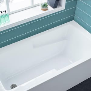 Voltaire 60 in. x 30 in. Acrylic, Alcove, Integral Armrest, Left-Hand Drain, Apron Rectangular Bathtub in White