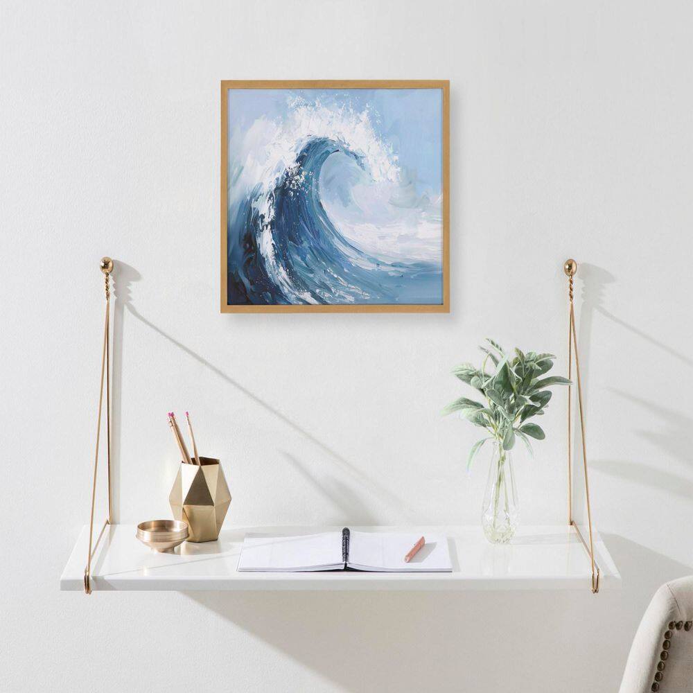 Gold Framed Abstract Coastal Ocean Wave Print, 16 x 12