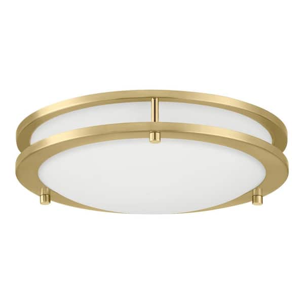 Flaxmere 12 in. Contemporary Brushed gold Selectable CCT Integrated LED Flush Mount for Kitchens
