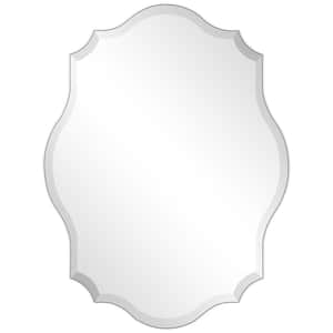 Frameless Beveled Oblong Scalloped Wall Mirror(Product Width in.24 x Product Height in.32)