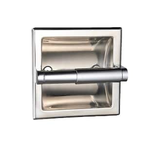 Bathroom Recessed Toilet Paper Holder Wall Mount Rear Mounting Bracket Included Chrome in Bathroom